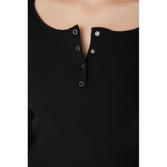 NWT Trendyol Women Slim fit Button placket Knit Blouse - Picture 8 of 13